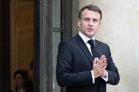 Emmanuel Macron meets Keir Starmer at the Elysee Palace - Paris