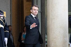 Emmanuel Macron meets Keir Starmer at the Elysee Palace - Paris