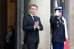 Emmanuel Macron meets Keir Starmer at the Elysee Palace - Paris