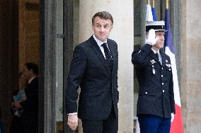 Emmanuel Macron meets Keir Starmer at the Elysee Palace - Paris