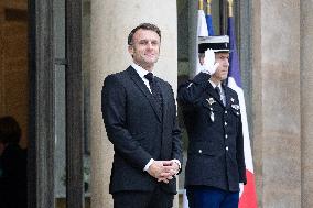 Emmanuel Macron meets Keir Starmer at the Elysee Palace - Paris