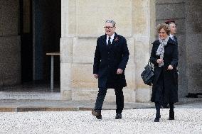 Emmanuel Macron meets Keir Starmer at the Elysee Palace - Paris