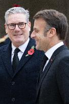 Emmanuel Macron meets Keir Starmer at the Elysee Palace - Paris