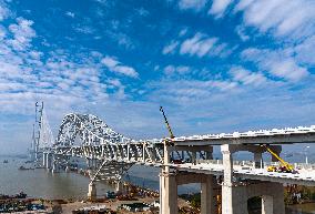 Changtai Yangtze River Bridge Construction in Taizhou