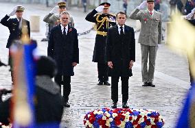 Commemoration of 106th anniversary of 1918 Armistice on November 11th - Paris