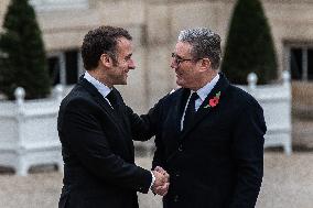 Macron Receives British PM Starmer To Mark Armistice 1918