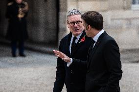 Macron Receives British PM Starmer To Mark Armistice 1918