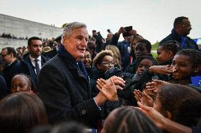 French PM Michel Barnier visits the Great War Museum trench in Meaux FA