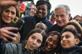 French PM Michel Barnier visits the Great War Museum trench in Meaux FA