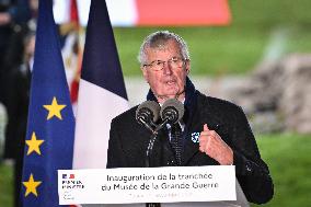 French PM Michel Barnier visits the Great War Museum trench in Meaux FA