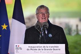 French PM Michel Barnier visits the Great War Museum trench in Meaux FA