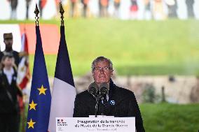 French PM Michel Barnier visits the Great War Museum trench in Meaux FA