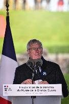 French PM Michel Barnier visits the Great War Museum trench in Meaux FA