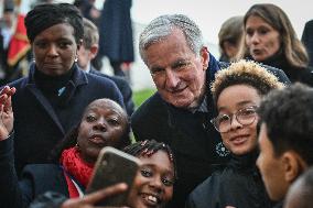 French PM Michel Barnier visits the Great War Museum trench in Meaux FA