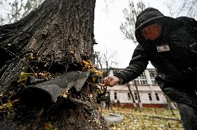 Aftermath of overnight Russian air strike in Zaporizhzhia