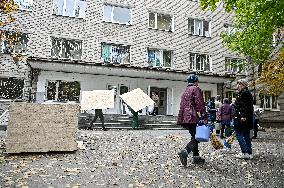 Aftermath of overnight Russian air strike in Zaporizhzhia