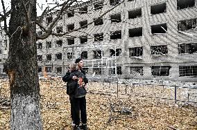 Aftermath of overnight Russian air strike in Zaporizhzhia