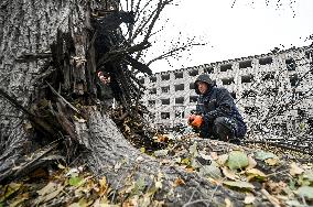 Aftermath of overnight Russian air strike in Zaporizhzhia