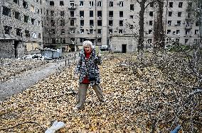 Aftermath of overnight Russian air strike in Zaporizhzhia