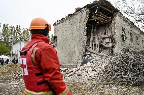 Aftermath of overnight Russian air strike in Zaporizhzhia