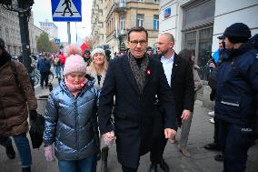 Former PM Mateusz Morawiecki At Independence Day March