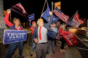 Trump Supporters Celebrate Election Win - Virginia