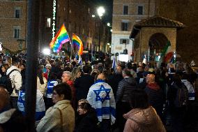 Demonstration Against Anti-semitic Violence In Rome