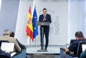 Sanchez Announces Relief Measures After Floods - Madrid