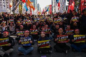 Hundreds Of Farmers Rally In Yeouido Demanding Agricultural Reform