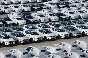 Volvo Cars at A Port on the Yangtze River in Nanjing