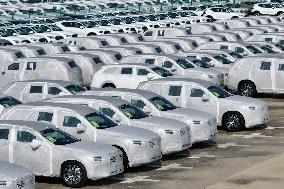 Volvo Cars at A Port on the Yangtze River in Nanjing