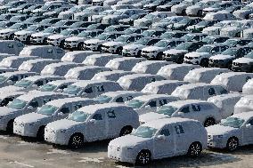 Volvo Cars at A Port on the Yangtze River in Nanjing