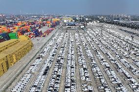 Volvo Cars at A Port on the Yangtze River in Nanjing