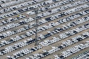 Volvo Cars at A Port on the Yangtze River in Nanjing