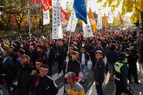 Hundreds Of Farmers Rally In Yeouido Demanding Agricultural Reform