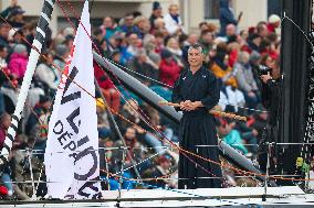 Skippers Pass Through the Channel Before the Start of The Vendee Globe 2024