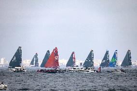 Skippers Pass Through the Channel Before the Start of The Vendee Globe 2024