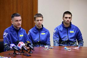 News conference of Ukrainian taekwondoins and coach Oleh Solovei in Ivano-Frankivsk