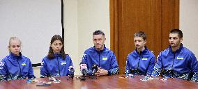 News conference of Ukrainian taekwondoins and coach Oleh Solovei in Ivano-Frankivsk