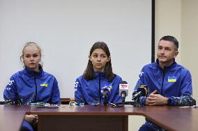 News conference of Ukrainian taekwondoins and coach Oleh Solovei in Ivano-Frankivsk