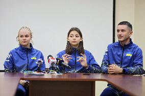 News conference of Ukrainian taekwondoins and coach Oleh Solovei in Ivano-Frankivsk