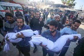 Funeral For Victims Of Israeli Airstrike in Gaza, Palestine