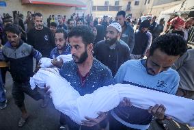 Funeral For Victims Of Israeli Airstrike in Gaza, Palestine