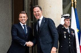 French President Macron Welcomes NATO Secretary General Rutte