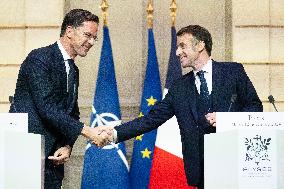 Emmanuel Macron Receives NATO Secretary General Mark Rutte