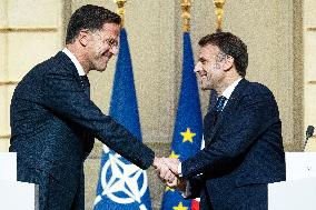 Emmanuel Macron Receives NATO Secretary General Mark Rutte