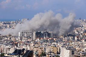 Israel Pounds Beirut Suburbs With Heavy Daytime Airstrikes