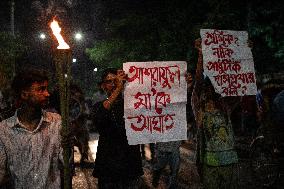 Torch Procession To Protest Brutal Murder Of A Female Garment Worker