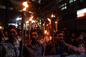 Torch Procession To Protest Brutal Murder Of A Female Garment Worker