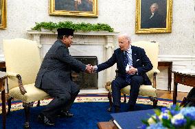 Joe Biden meets with Prabowo Subianto - Washington